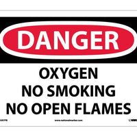 DANGER, OXYGEN NO SMOKING NO OPEN FLAMES, 10X14, PS VINYL