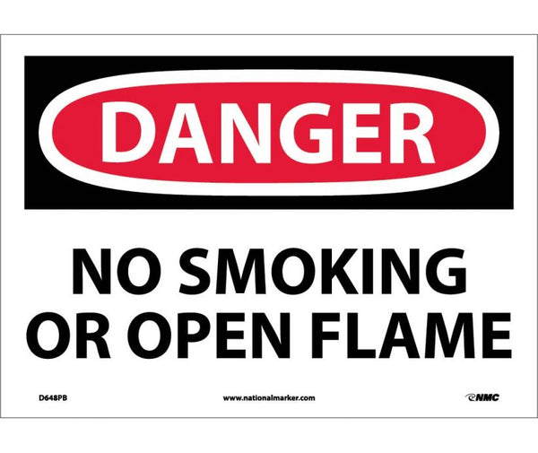 DANGER, NO SMOKING OR OPEN FLAME, 10X14, PS VINYL