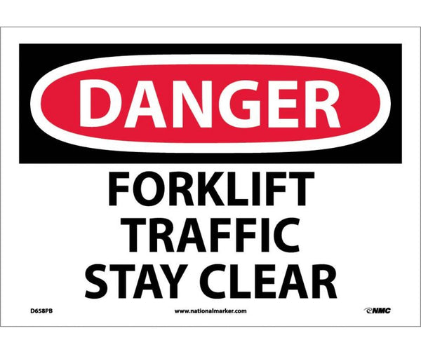 DANGER, FORKLIFT TRAFFIC STAY CLEAR, 10X14, PS VINYL