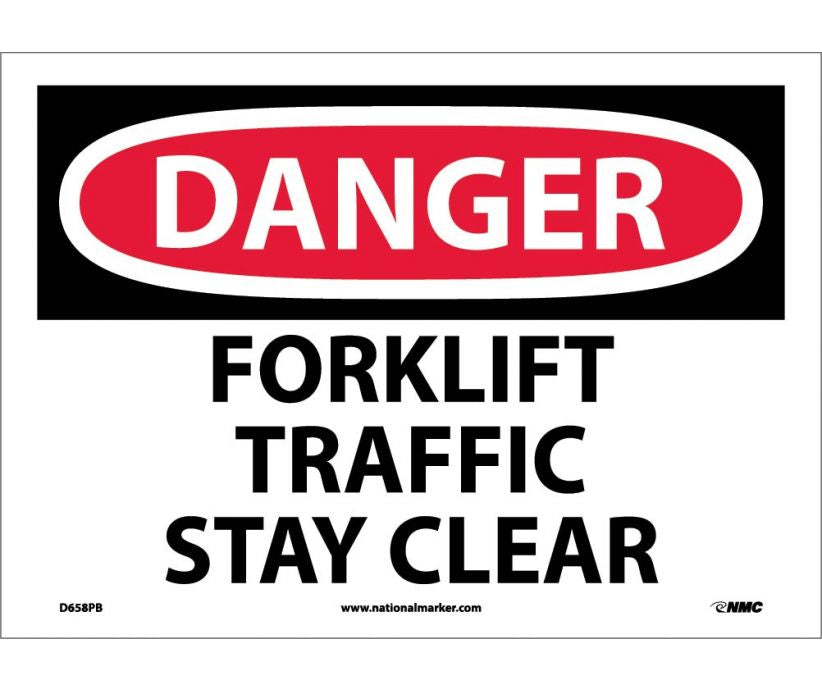 DANGER, FORKLIFT TRAFFIC STAY CLEAR, 10X14, PS VINYL