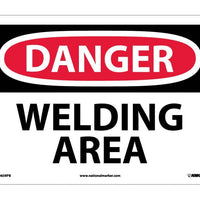 DANGER, WELDING AREA, 10X14, .040 ALUM
