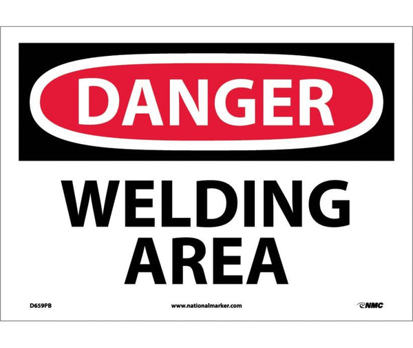 DANGER, WELDING AREA, 10X14, .040 ALUM