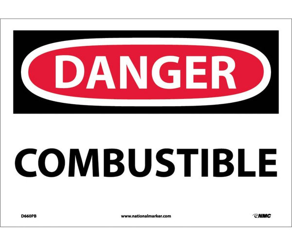 DANGER, COMBUSTIBLE, 10X14, PS VINYL