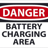 BATTERY CHARGING AREA SIGN, 10 X 14, PS VINYL