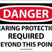 DANGER,HEARING PROTECTION REQUIRED BEYOND THIS POINT, 10X14, PS VINYL