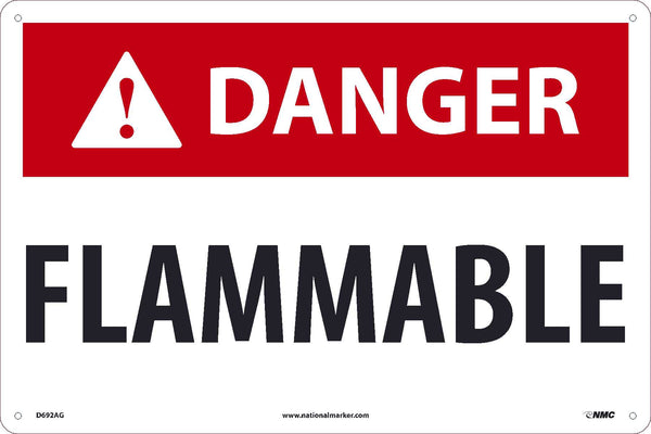 DANGER, FLAMMABLE, 12x18, .040 ALUM