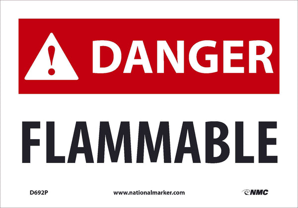 DANGER, FLAMMABLE, 7X10, .0045 PRESSURE SENSITIVE VINYL
