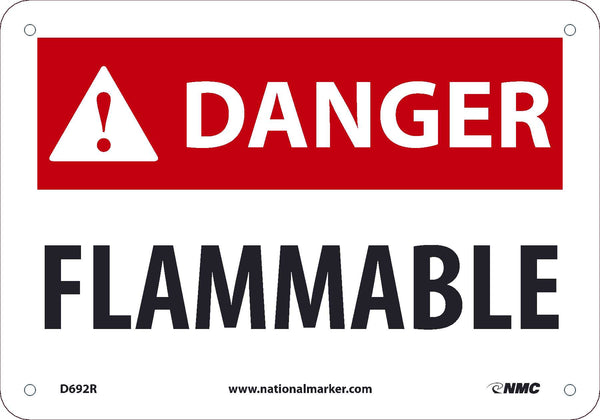 DANGER, FLAMMABLE, 7X10, .050 RIGID PLASTIC