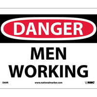 DANGER, MEN WORKING, 10X14, RIGID PLASTIC