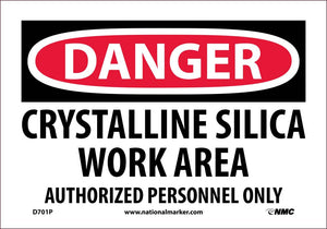 DANGER, CRYSTALLINE SILICA, 10X14, PS VINYL