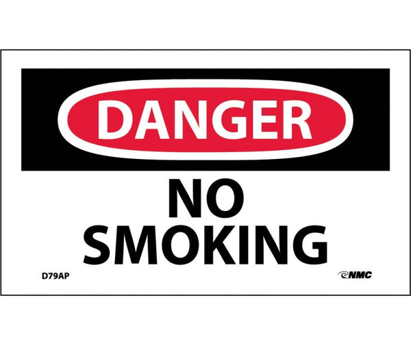 DANGER, NO SMOKING, 3X5, PS VINYL, 5PK