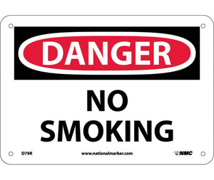 DANGER, NO SMOKING, 7X10, RIGID PLASTIC