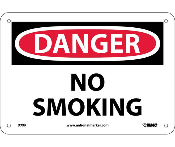 DANGER, NO SMOKING, 7X10, RIGID PLASTIC