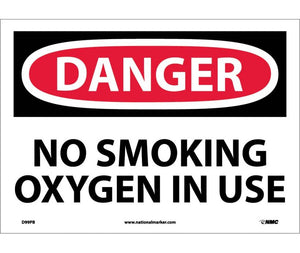 DANGER, NO SMOKING OXYGEN IN USE, 10X14, PS VINYL
