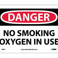 DANGER, NO SMOKING OXYGEN IN USE, 7X10, RIGID PLASTIC