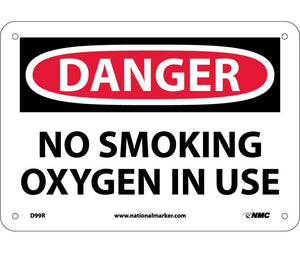 DANGER, NO SMOKING OXYGEN IN USE, 7X10, RIGID PLASTIC