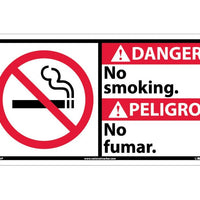 DANGER, NO SMOKING (BILINGUAL W/GRAPHIC), 10X18, PS VINYL