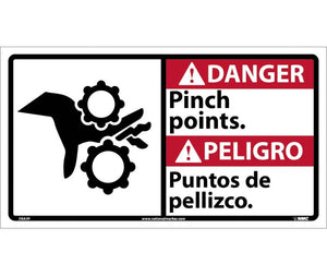 Danger Pinch Points English/Spanish 10"x18" Vinyl | DBA9P