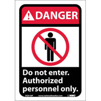 DANGER, DO NOT ENTER AUTHORIZED PERSONNEL ONLY (W/GRAPHIC), 14X10, .040 ALUM