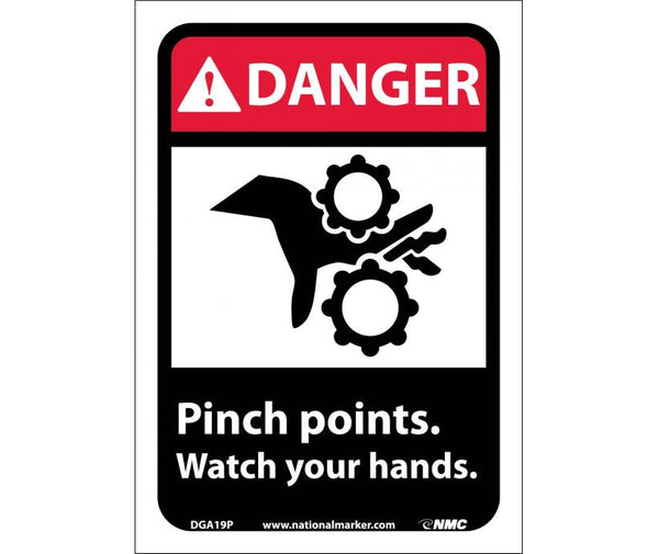 DANGER, PINCH POINTS WATCH YOUR HANDS (W/GRAPHIC), 14X10, PS VINYL