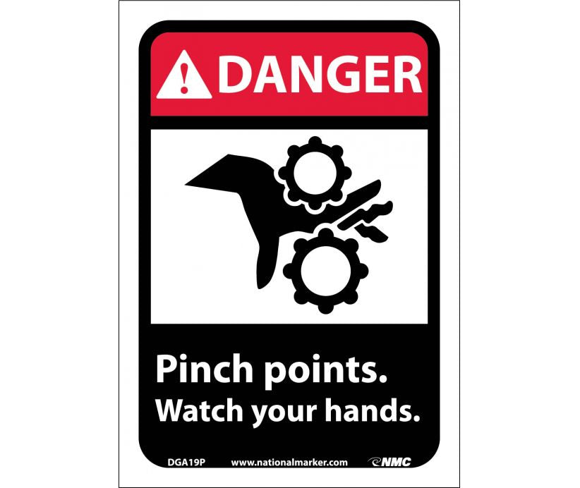 DANGER, PINCH POINTS WATCH YOUR HANDS (W/GRAPHIC), 10X7, PS VINYL
