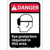 DANGER, EYE PROTECTION REQUIRED IN THIS AREA (W/GRAPHIC), 14X10, RIGID PLASTIC
