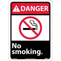 DANGER, NO SMOKING (W/GRAPHIC), 14X10, RIGID PLASTIC