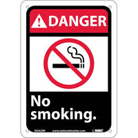 DANGER, NO SMOKING (W/GRAPHIC), 10X7, RIGID PLASTIC