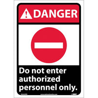 DANGER, DO NOT ENTER AUTHORIZED PERSONNEL ONLY, 14X10, PS VINYL
