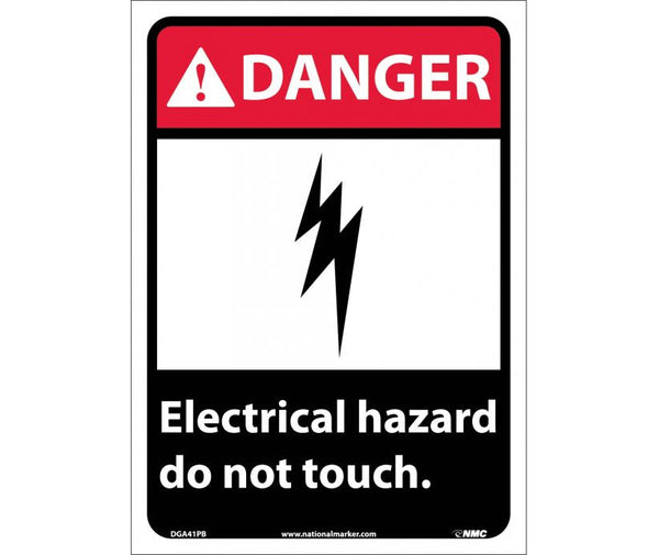 DANGER, ELECTRICAL HAZARD DO NOT TOUCH, 14X10, .040 ALUM