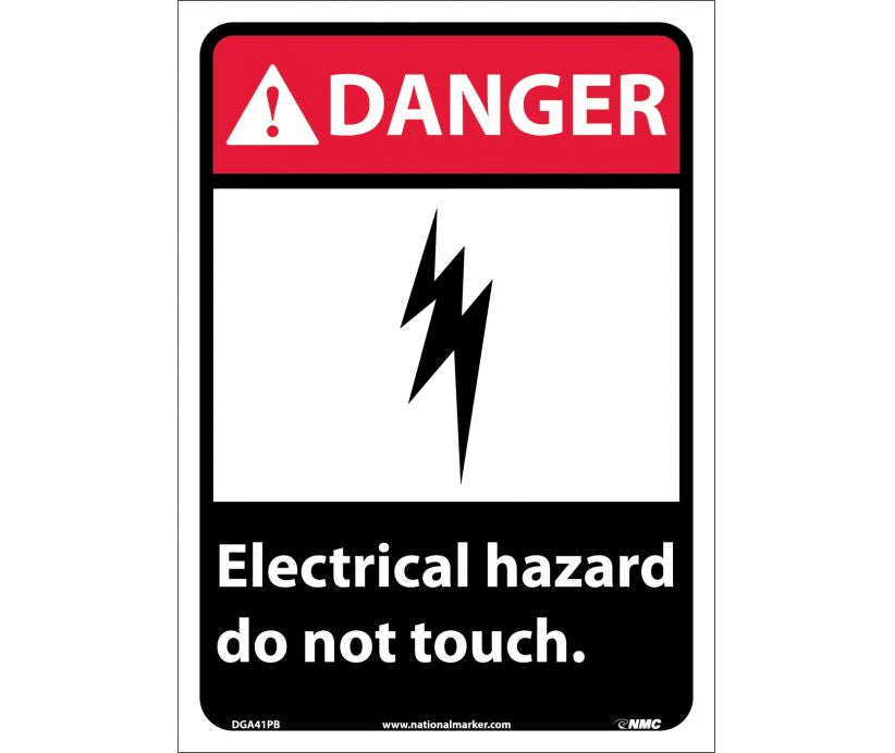 DANGER, ELECTRICAL HAZARD DO NOT TOUCH, 14X10, RIGID PLASTIC