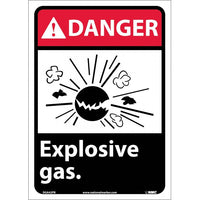 DANGER, EXPLOSIVE GAS, 14X10, RIGID PLASTIC