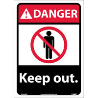 DANGER, KEEP OUT, 14X10, RIGID PLASTIC