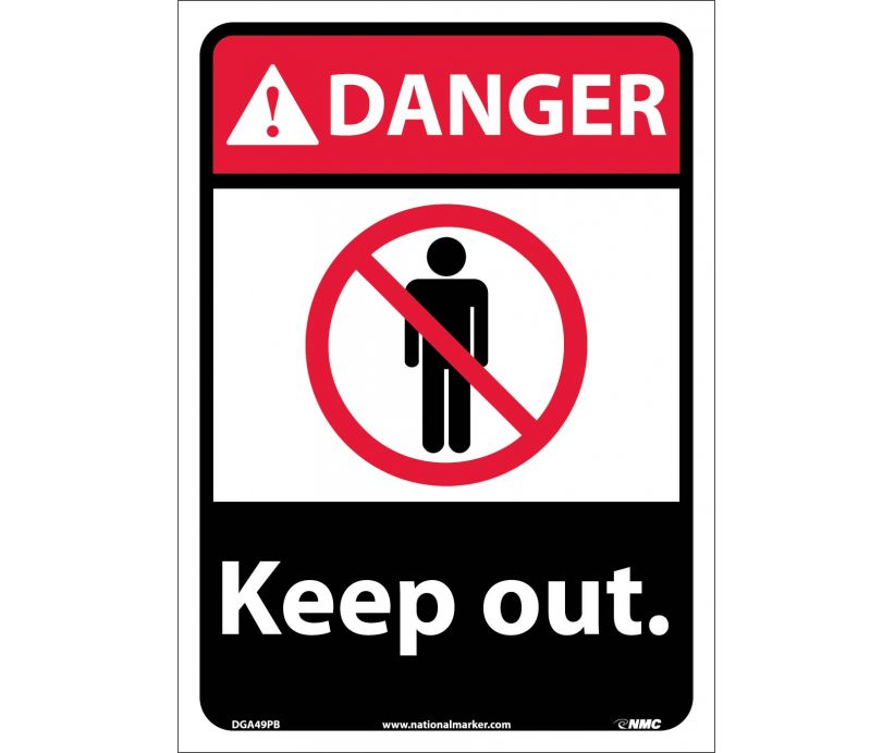 DANGER, KEEP OUT, 14X10, RIGID PLASTIC