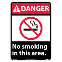 DANGER, NO SMOKING IN THIS AREA, 14X10, PS VINYL