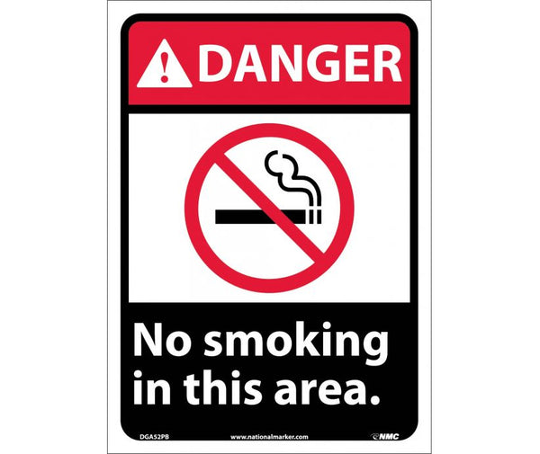 DANGER, NO SMOKING IN THIS AREA, 14X10, PS VINYL