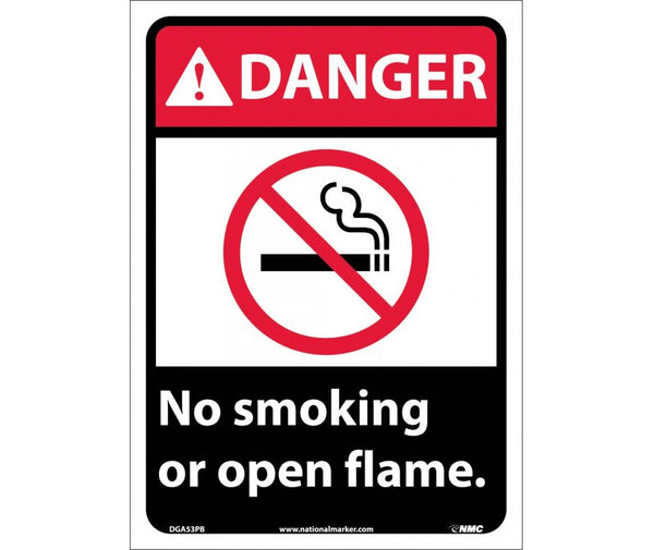 DANGER, NO SMOKING OR OPEN FLAME, 14X10, PS VINYL