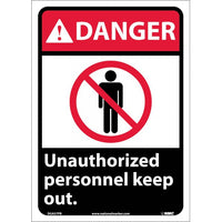 DANGER, UNAUTHORIZED PERSONNEL KEEP OUT, 14X10, .040 ALUM