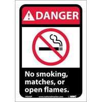 DANGER, NO SMOKING MATCHES OR OPEN FLAMES (W/GRAPHIC), 10X7, PS VINYL
