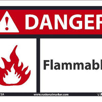 DANGER FLAMMABLE SIGN, 10X14, .0045 VINYL