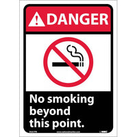 DANGER, NO SMOKING BEYOND THIS POINT (W/GRAPHIC), 14X10, PS VINYL