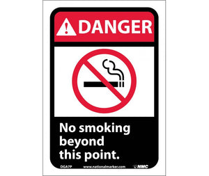 DANGER, NO SMOKING BEYOND THIS POINT (W/GRAPHIC), 10X7, PS VINYL