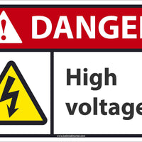 DANGER, HIGH VOLTAGE, 12x18, .040 ALUM