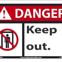 DANGER KEEP OUT SIGN, 7X10, .050 PLASTIC