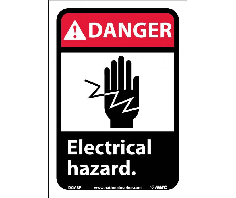 DANGER, ELECTRICAL HAZARD (W/GRAPHIC), 14X10, RIGID PLASTIC