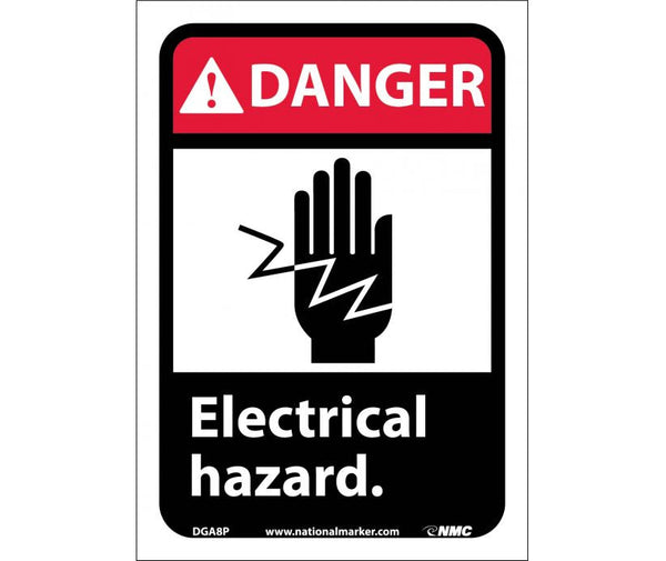 DANGER, ELECTRICAL HAZARD (W/GRAPHIC), 14X10, PS VINYL