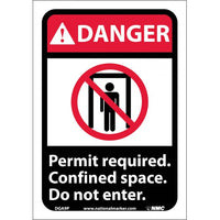 DANGER, PERMIT REQUIRED CONFINED SPACE DO NOT EN(W/GRAPHIC), 10X7, RIGID PLASTIC