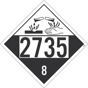 2735 Corrosive USDOT Placard Rigid Plastic | DL120R
