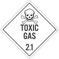 PLACARD, TOXIC GAS 2.1, 10.75X10.75, REMOVABLE PS VINYL