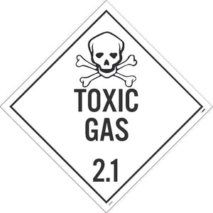 PLACARD, TOXIC GAS 2.1, 10.75X10.75, PS VINYL
